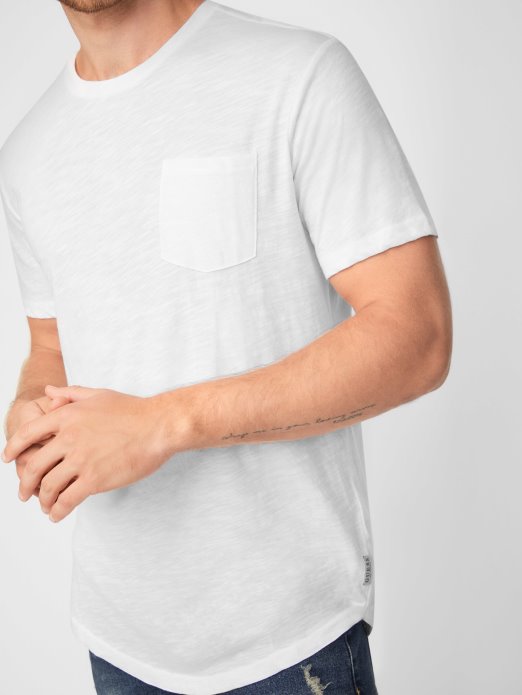 Pure White Guess Shopping Vantor Longline Tee