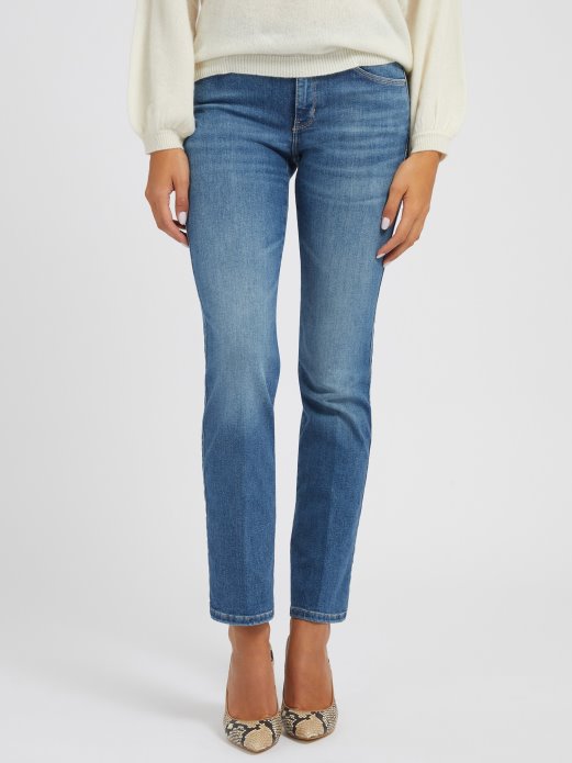 Ravne Traper Hlače Guess Shopping Plavi Modni Trend