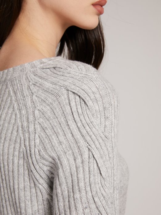 Rebrasti Džemper Od Mješavine Vune Sivi Multi Guess Shopping