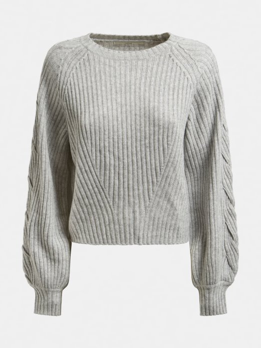 Rebrasti Džemper Od Mješavine Vune Sivi Multi Guess Shopping