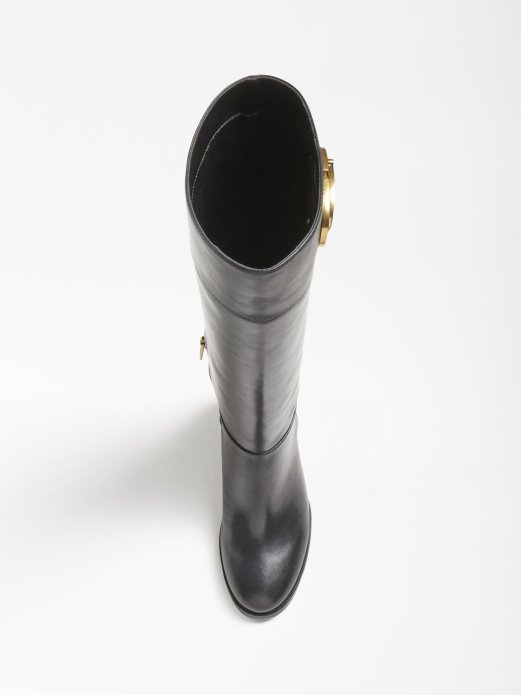 Reedom Visoke čizme Od Prave Kože Crne Guess Shopping