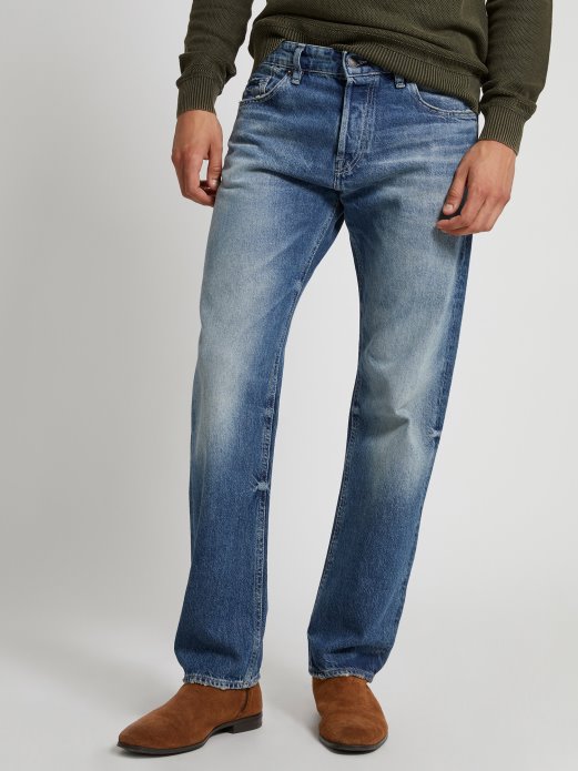 Regular Fit Traper Hlače Guess Shopping Plava Novi Trend