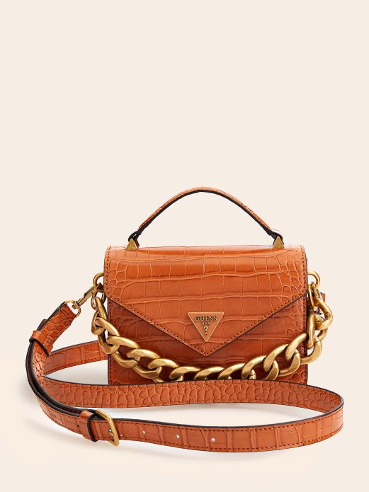 Retour Croc Print Mikro Torbica Smeđa Guess Shopping