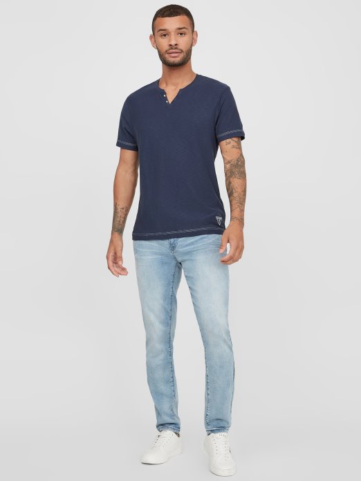 Ricky Split Tee Svilena Plava Guess Shopping