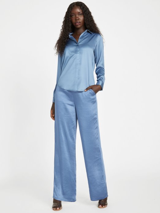 Rigel Plava častna Satenska Košulja Pogodi Kupnju