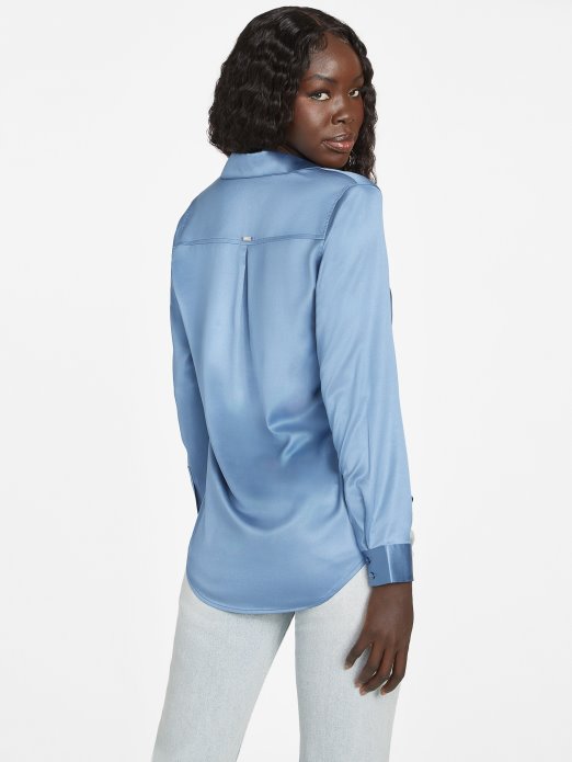 Rigel Plava častna Satenska Košulja Pogodi Kupnju