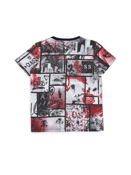 Ronan Kolažna Majica (7-16) Guess Shopping Jet Crna Multi