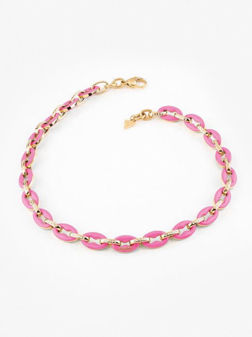 Roza Guess Shopping Pop Links Ogrlica