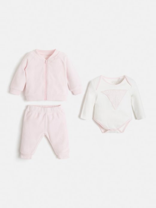 Roza Guess Shopping Prednji Logo Jakna Tijelo I Hlače