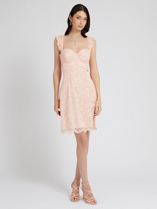 Roza Guess čipkasta Haljina Za Kupovinu