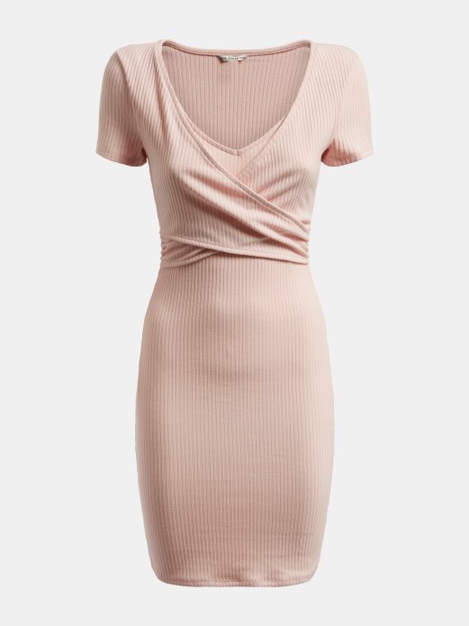 Roza Omotana Rebrasta Haljina Pogodi Kupnju