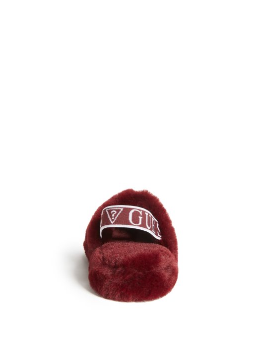 Rozy Papuče Od Umjetnog Krzna Wine Guess Shopping