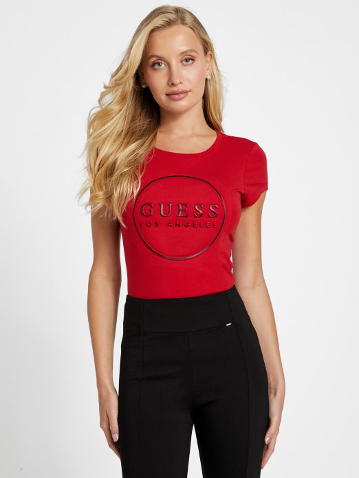 Rugby Red Gigi Logo Tee Guess Shopping