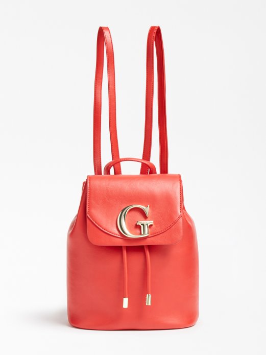 Ruksak S Logom Genevieve Crveni Guess Shopping