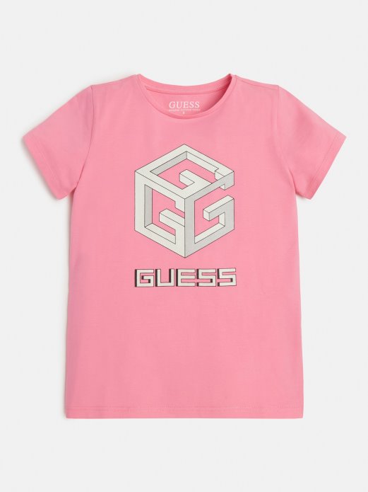 Ružičasta Prednja Majica S Logom Guess Shopping