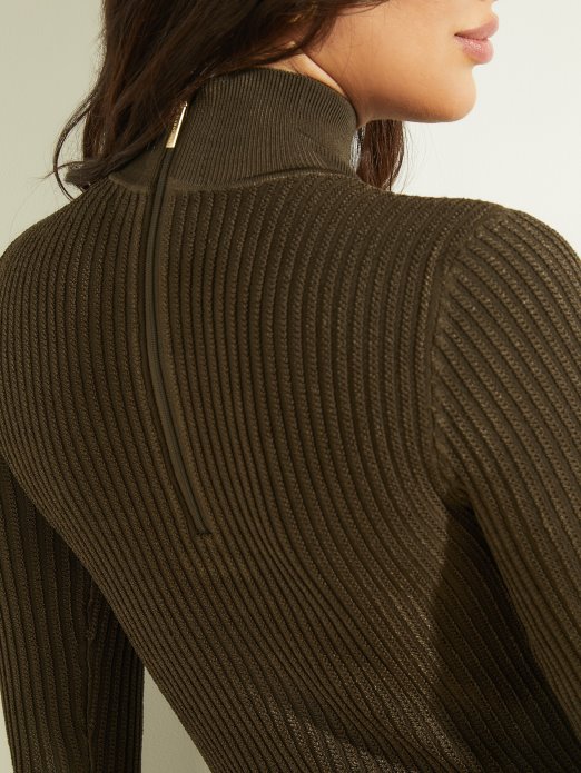 Sabrina Džemper S Ovratnikom Haljina Espresso Smeđa Guess Shopping