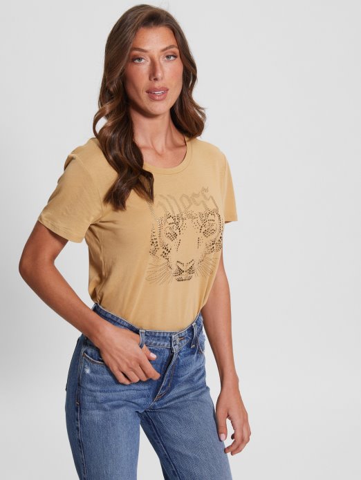 Sahara Sand Logo Tiger Tee Guess Shopping