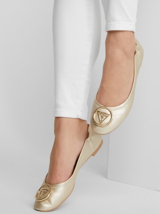 Senna Logo Balerinke Gold Guess Shopping