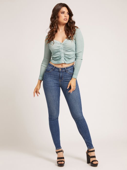 Siva Guess Gumb Za Kopčanje Na Vrhu