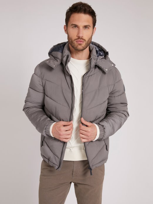 Siva Guess Shopping Podstavljena Jakna S Kapuljačom