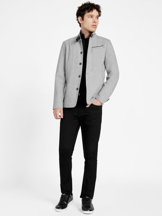 Sivi Multi Fairfax Umetnuti Blejzer Od Mješavine Vune Guess Shopping