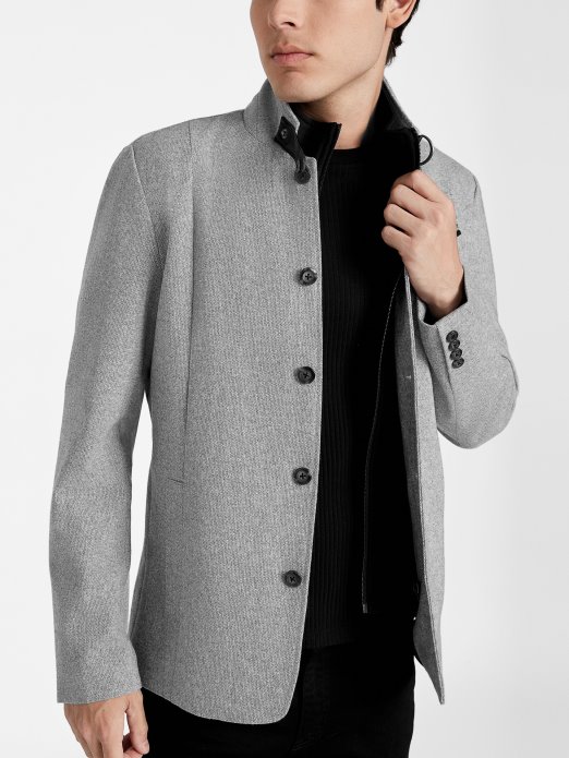 Sivi Multi Fairfax Umetnuti Blejzer Od Mješavine Vune Guess Shopping