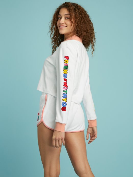 Skraćena Polo Majica Guess Shopping Bijela Multi