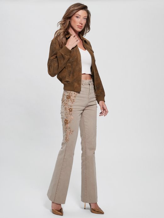 Smeđa Hrastova Multi Marie Kožna Jakna Guess Shopping