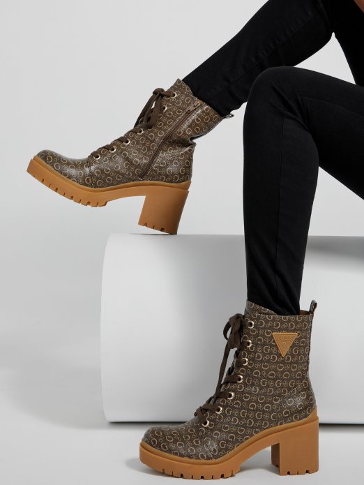 Smeđe Guess Shopping čizme S Petom S Logotipom Quincy