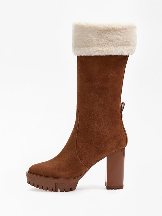 Smeđe Umjetno Krzno Timoty čizme Guess Shopping