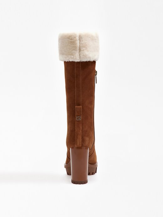 Smeđe Umjetno Krzno Timoty čizme Guess Shopping