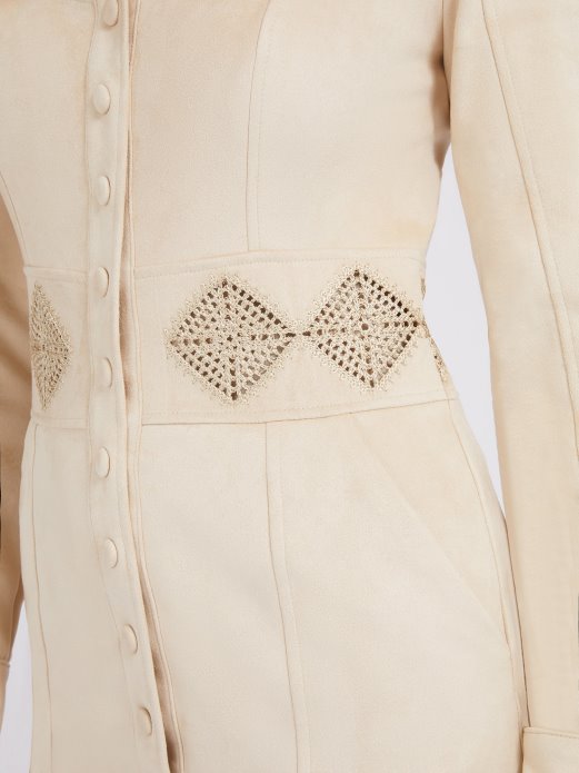 Srebrna Haljina Od Umjetne Antilop Kože Pogodna Kupnja