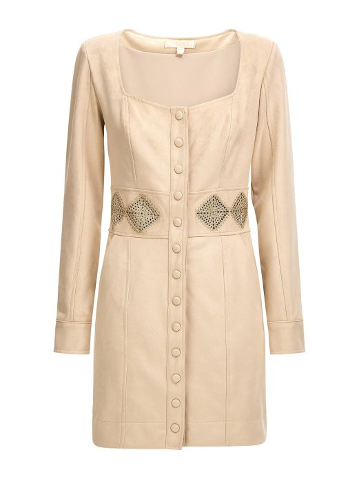 Srebrna Haljina Od Umjetne Antilop Kože Pogodna Kupnja