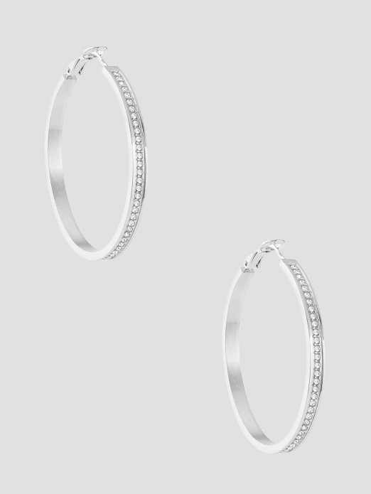 Srebrne Boje I Cz Naušnice U Obliku Obruča Guess Shopping Rh