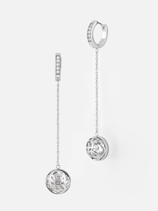 Srebrne Guess Shopping 4g Logo Boule Naušnice