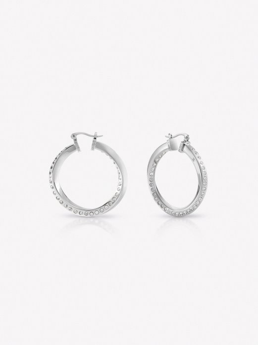 Srebrne Naušnice obruči Ne Lažu Guess Shopping