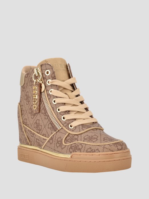 Srednje Smeđa Guess Shopping Flora Logo Tenisica Wedge