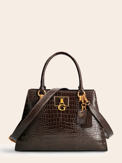 Stephi Croc Print Torbica Smeđa Guess Shopping
