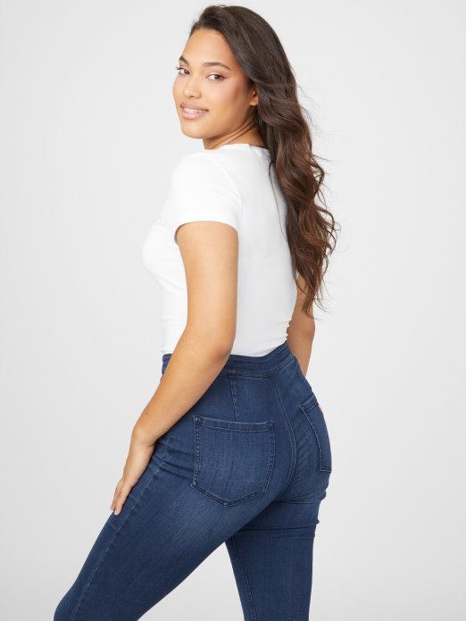 Sterling Majica Sa šljokicama Guess Shopping čista Bijela