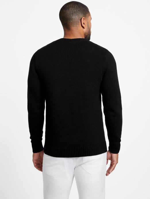 Stranica Patch Logo Džemper Guess Shopping Crna Boja