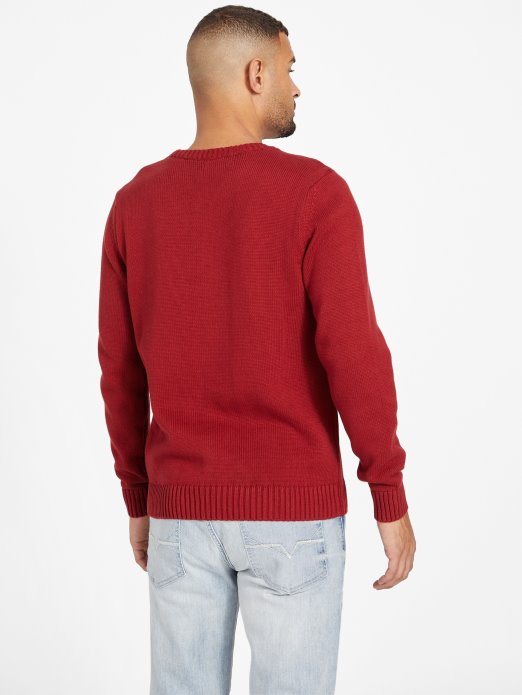 Stranica Patch Logo Džemper Guess Shopping Crveni Noir