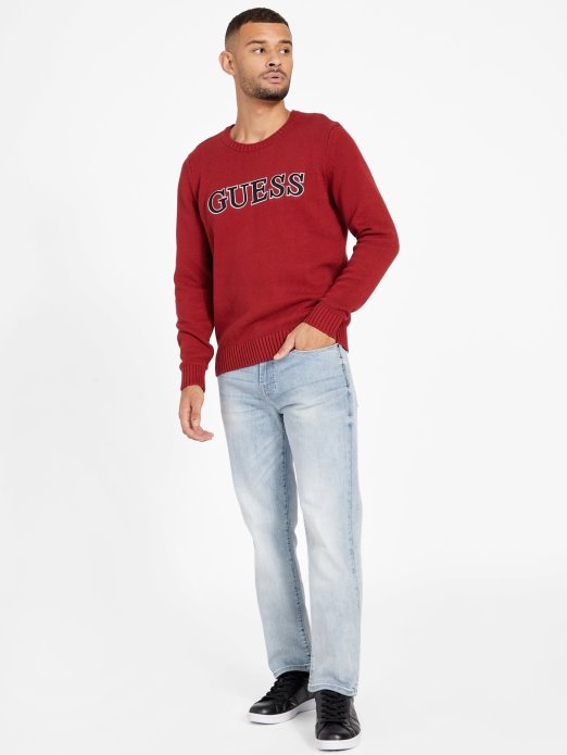 Stranica Patch Logo Džemper Guess Shopping Crveni Noir