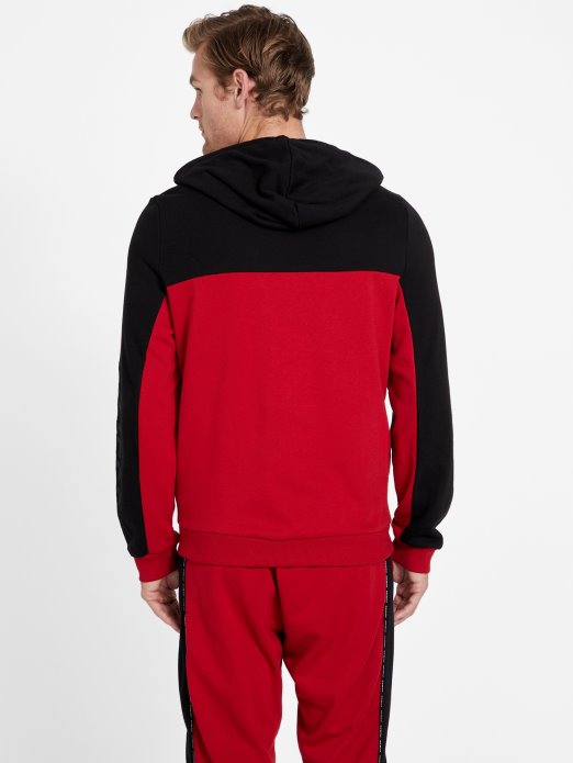 Sveučilišna Crvena Guess Shopping Eko Marcell Majica S Kapuljačom S Patentnim Zatvaračem