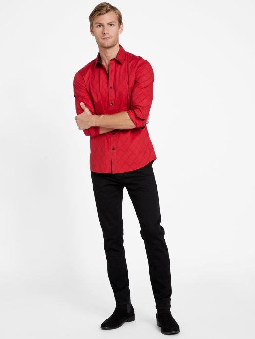 Sveučilišna Crvena Guess Shopping Lancel Geometrijska Košulja