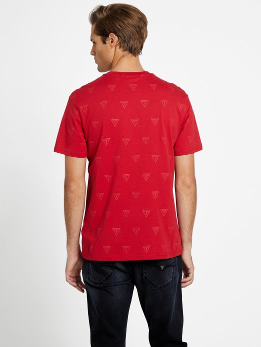 Sveučilišna Crvena Majica S Ovratnikom S Logotipom Guess Shopping