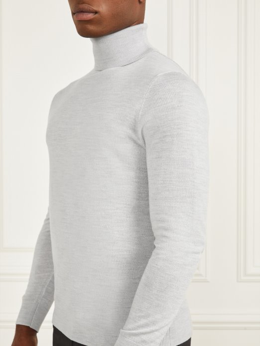 Svijetli Kameni Vrijesak Guess Shopping Džemper S Dolčevitom Od Merino Vune