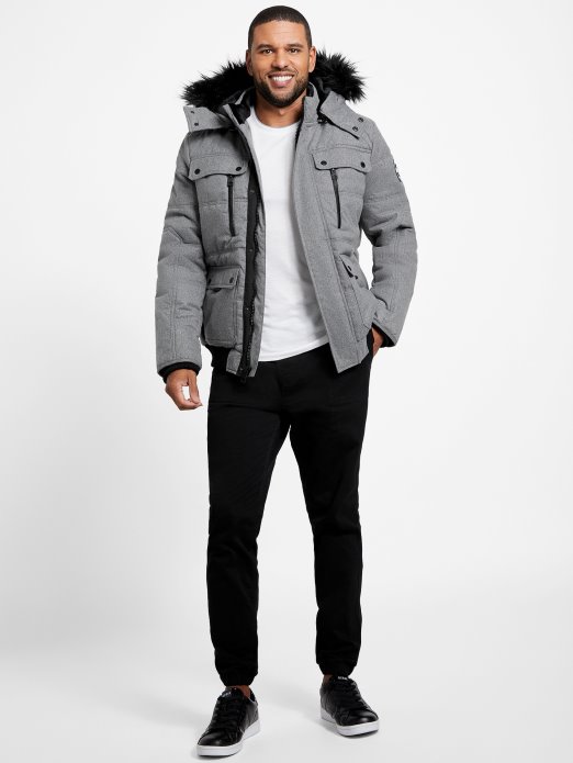 Svijetlo Melange Siva Guess Shopping Eko Pufer Jakna