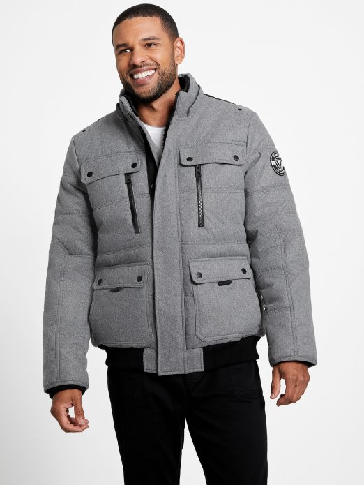 Svijetlo Melange Siva Guess Shopping Eko Pufer Jakna