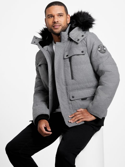 Svijetlo Melange Siva Guess Shopping Eko Pufer Jakna