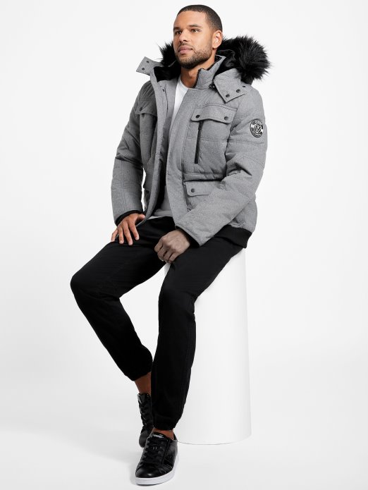 Svijetlo Melange Siva Guess Shopping Eko Pufer Jakna